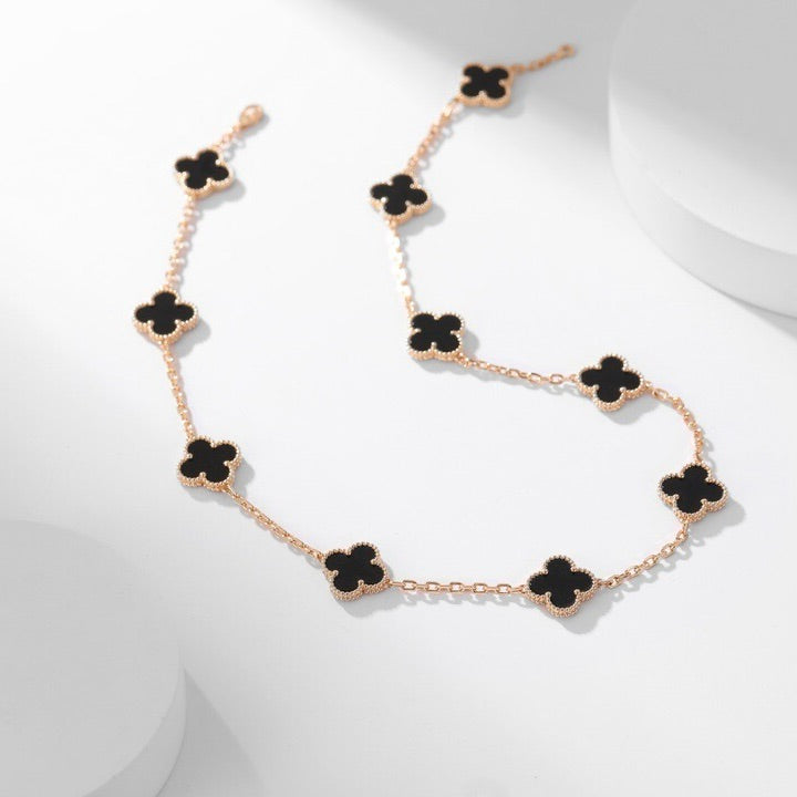 [Clover Jewelry]CLOVERS THE 10-MOTIFS ONYX NECKLACE