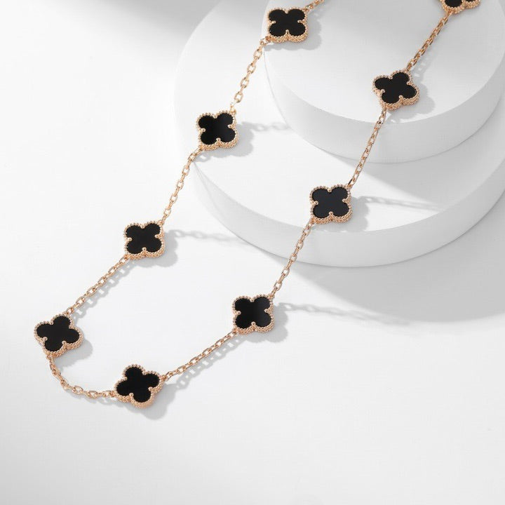 [Clover Jewelry]CLOVERS THE 10-MOTIFS ONYX NECKLACE