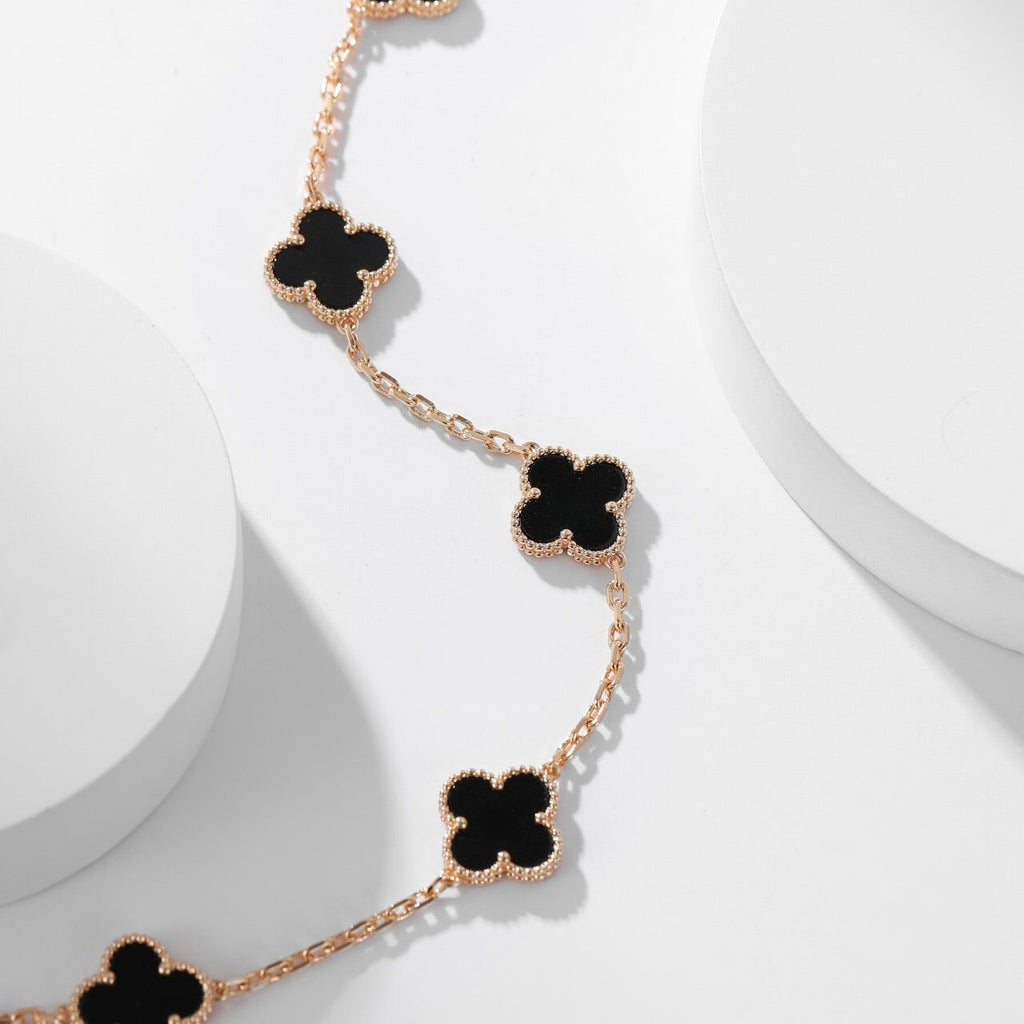 [Clover Jewelry]CLOVERS THE 10-MOTIFS ONYX NECKLACE