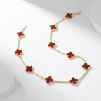 [Clover Jewelry]CLOVERS THE  10-MOTIFS CARNELIAN NECKLACE