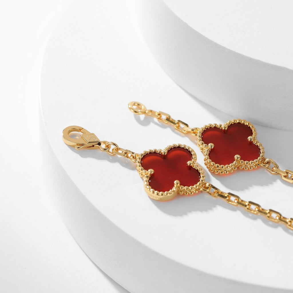[Clover Jewelry]CLOVERS THE  10-MOTIFS CARNELIAN NECKLACE