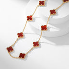 [Clover Jewelry]CLOVERS THE  10-MOTIFS CARNELIAN NECKLACE