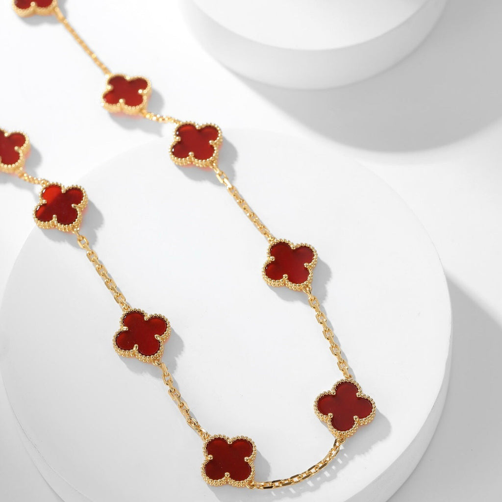 [Clover Jewelry]CLOVERS THE  10-MOTIFS CARNELIAN NECKLACE