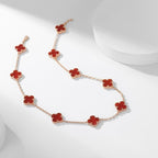 [Clover Jewelry]CLOVERS THE  10-MOTIFS CARNELIAN NECKLACE
