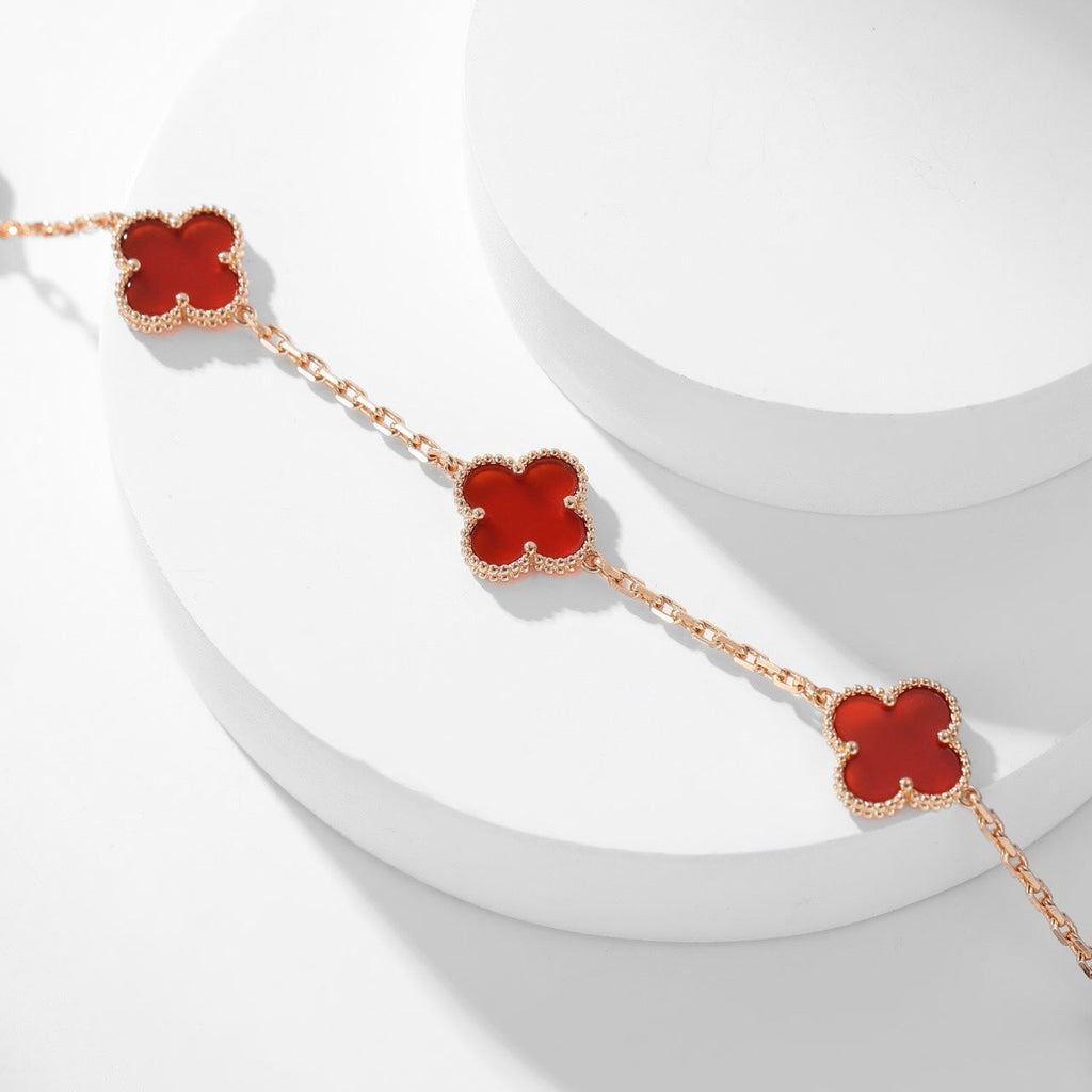 [Clover Jewelry]CLOVERS THE  10-MOTIFS CARNELIAN NECKLACE