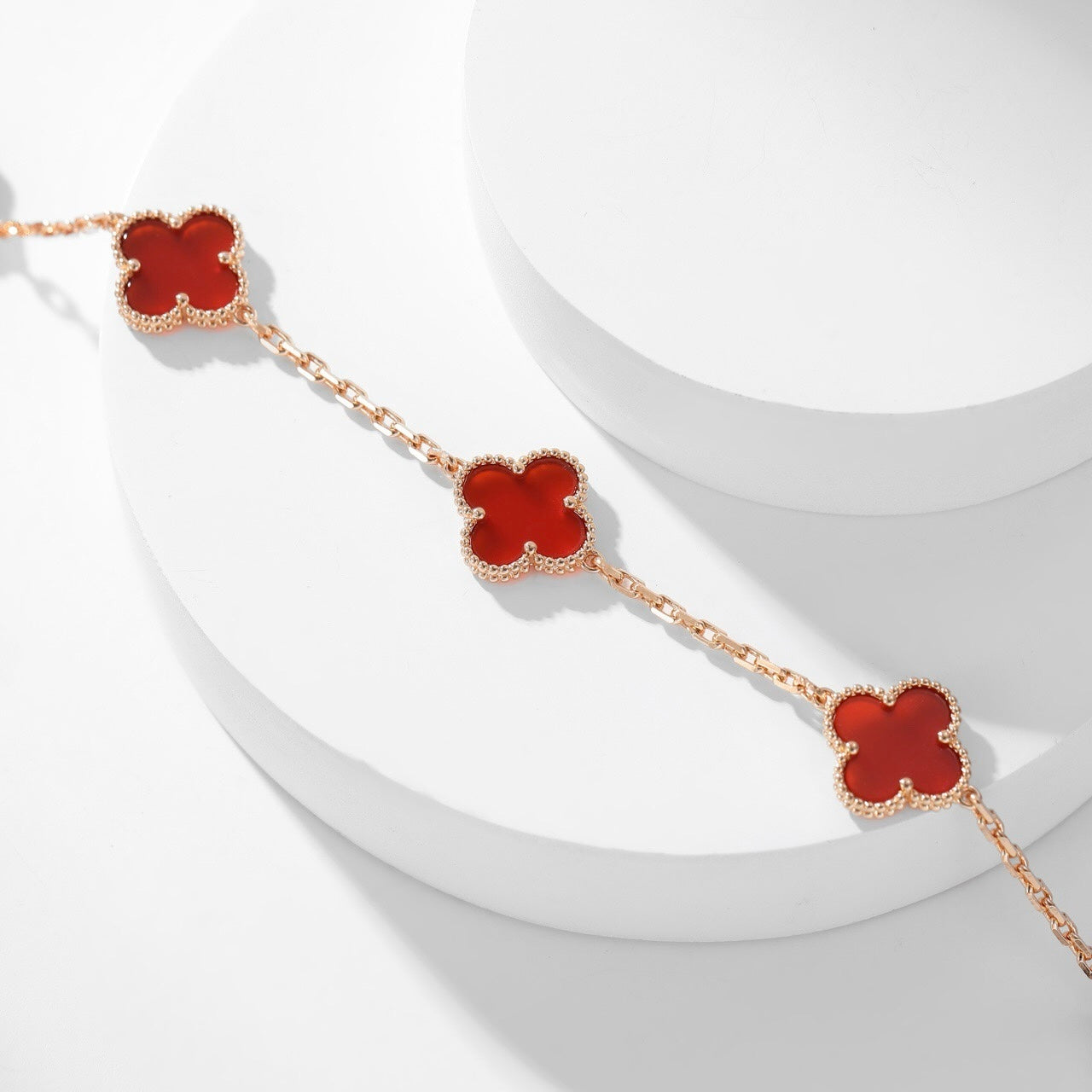 [Clover Jewelry]CLOVERS THE  10-MOTIFS CARNELIAN NECKLACE