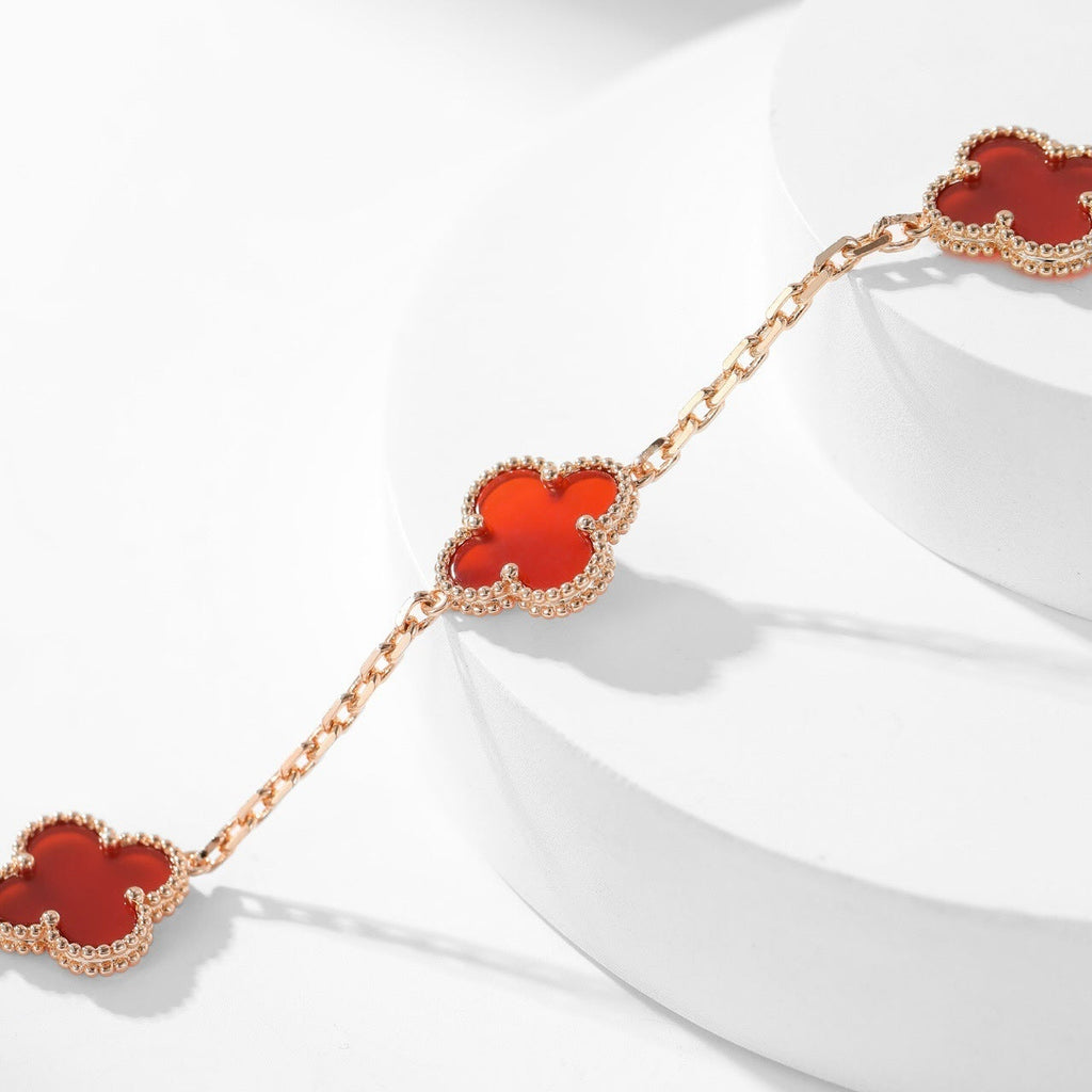[Clover Jewelry]CLOVERS THE  10-MOTIFS CARNELIAN NECKLACE