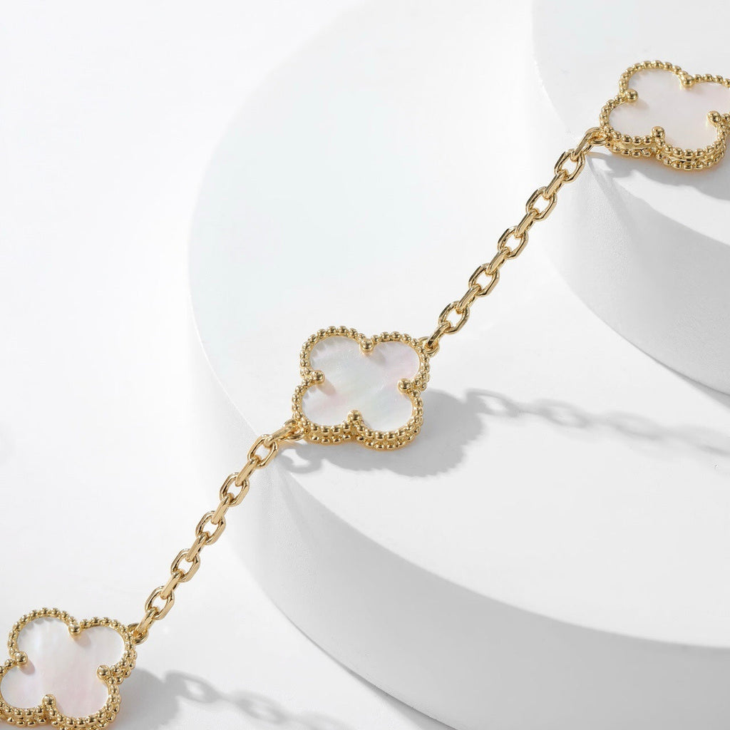[Clover Jewelry]CLOVERS THE 10-MOTIFS WHITE MOTHER OF PEARL NECKLACE