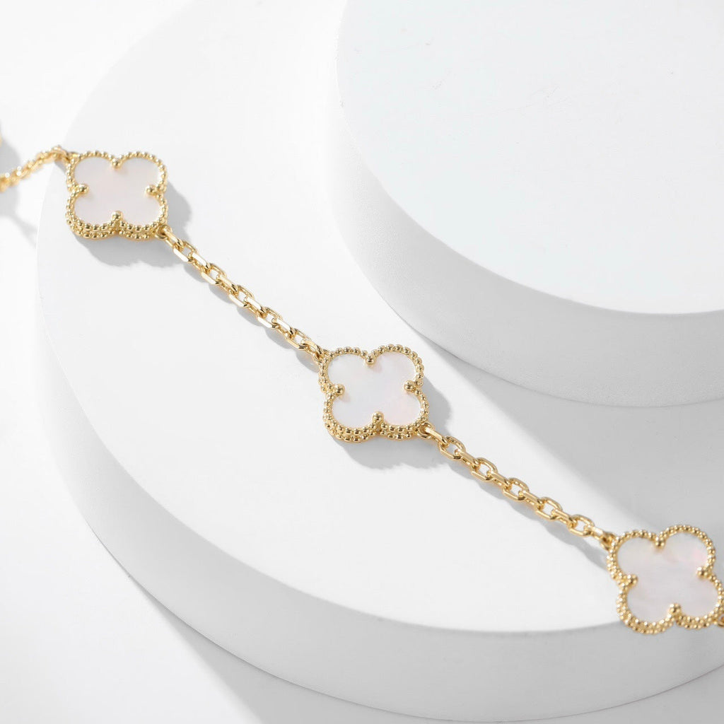 [Clover Jewelry]CLOVERS THE 10-MOTIFS WHITE MOTHER OF PEARL NECKLACE