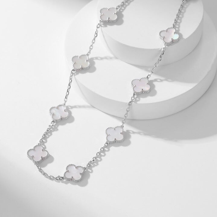 [Clover Jewelry]CLOVERS THE 10-MOTIFS WHITE MOTHER OF PEARL NECKLACE