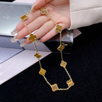 [Clover Jewelry]CLOVERS THE 10-MOTIFS TIGER EYE NECKLACE