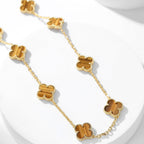 [Clover Jewelry]CLOVERS THE 10-MOTIFS TIGER EYE NECKLACE