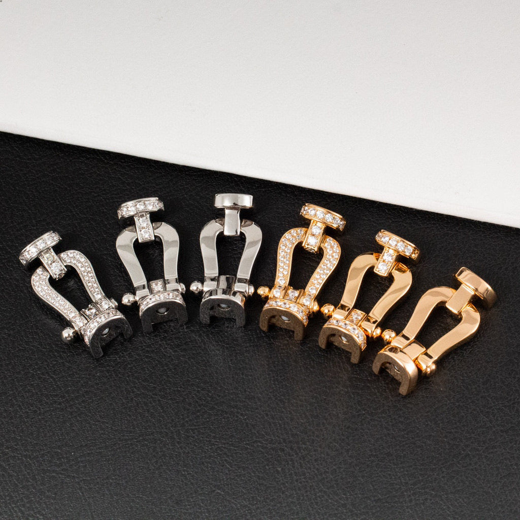 [Clover Jewelry]ホースシューラージ ハーフダイヤモンド ブレスレット ゴールド