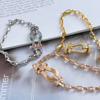 [Clover Jewelry]FORCE LARGE HORSESHOE CLASP  METAL BRACELET