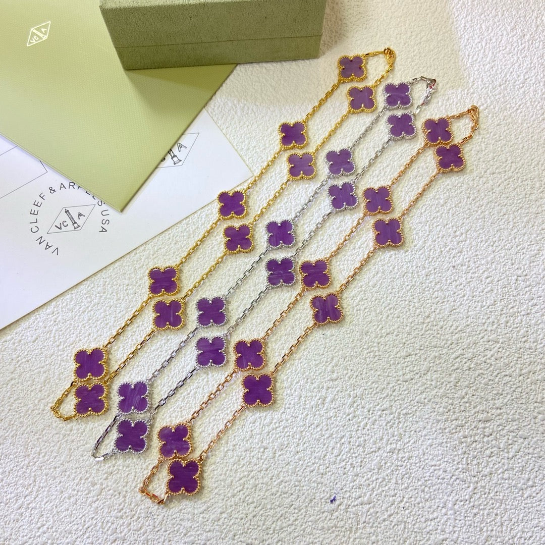 [Clover Jewelry]CLOVER 10 MOTIFS  PURPLE VIOLET  NECKLACE