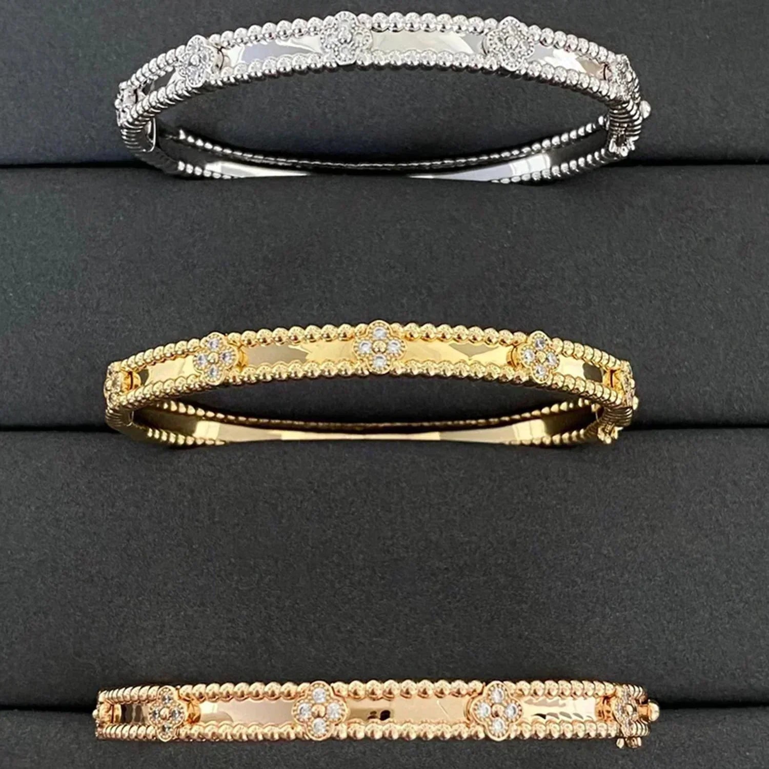 [Clover Jewelry]CLOVER BRACELET 4MM DIAMONDS