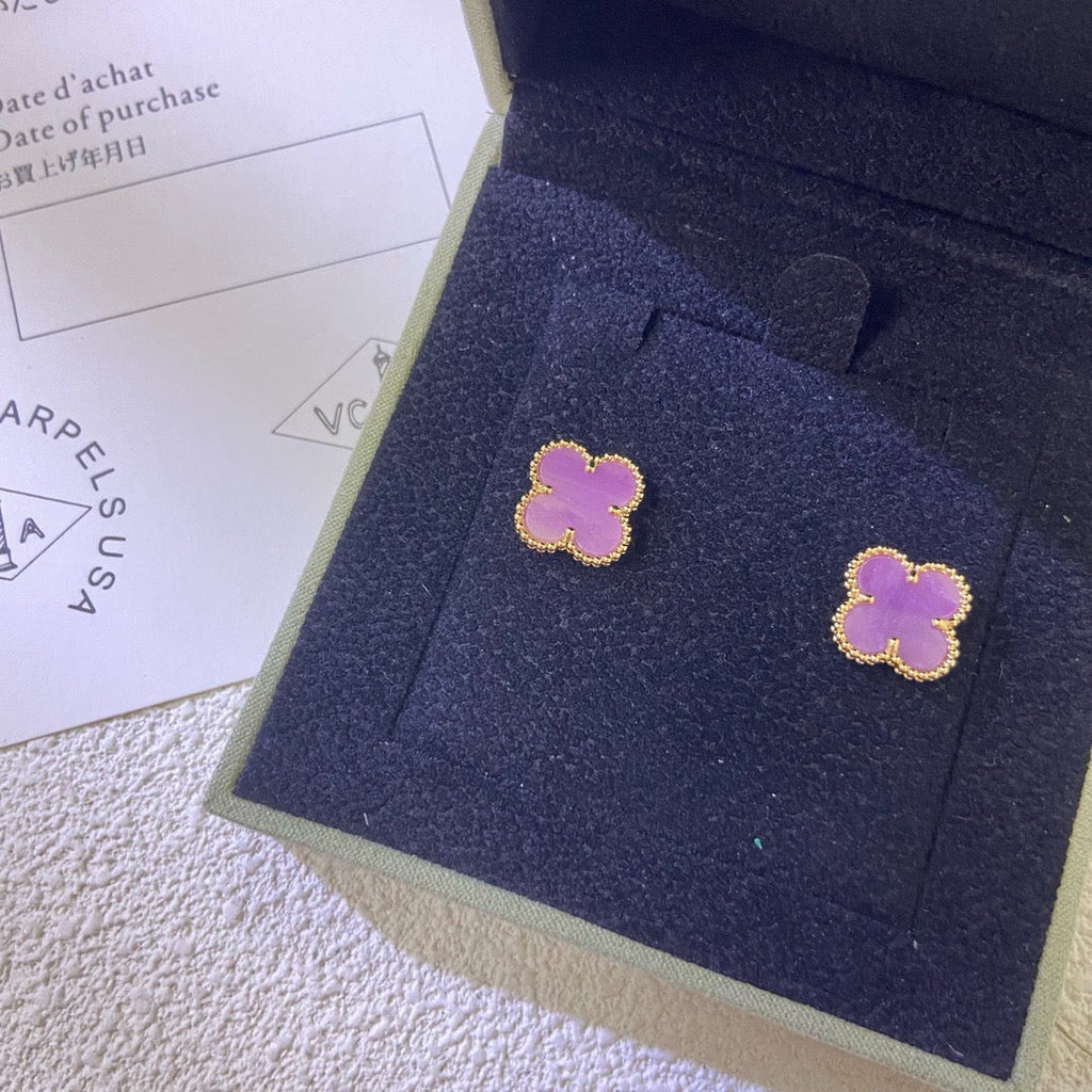 [Clover Schmuck]CLOVER MINI 9.5MM  LILA VIOLETT OHRRINGE
