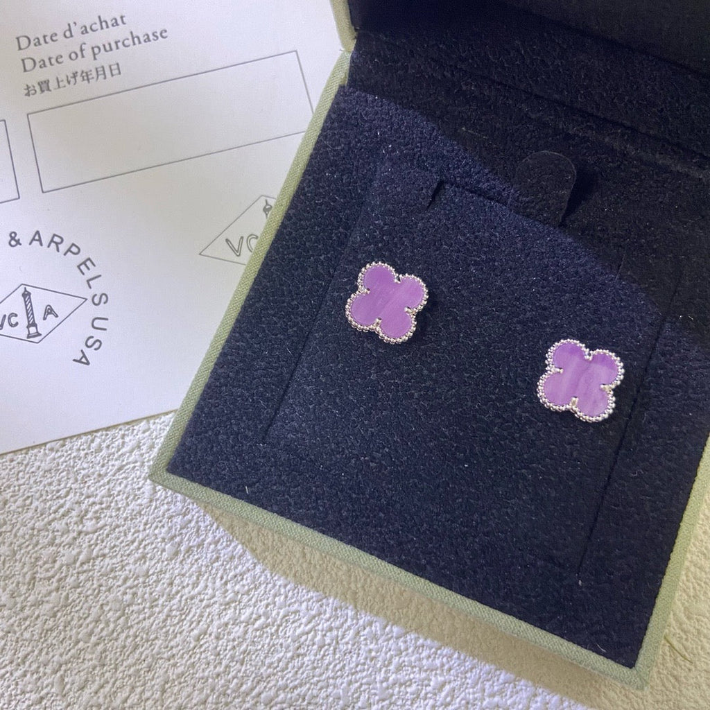 [Clover Schmuck]CLOVER MINI 9.5MM  LILA VIOLETT OHRRINGE