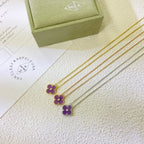 [Clover Jewelry]CLOVER 15MM DIAMOND  PURPLE VIOLET NECKLACE