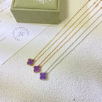 [Clover Jewelry]CLOVER 15MM  PURPLE VIOLET NECKLACE