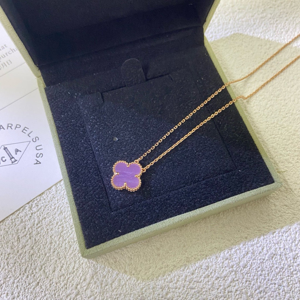 [Clover Jewelry]CLOVER 15MM  PURPLE VIOLET NECKLACE
