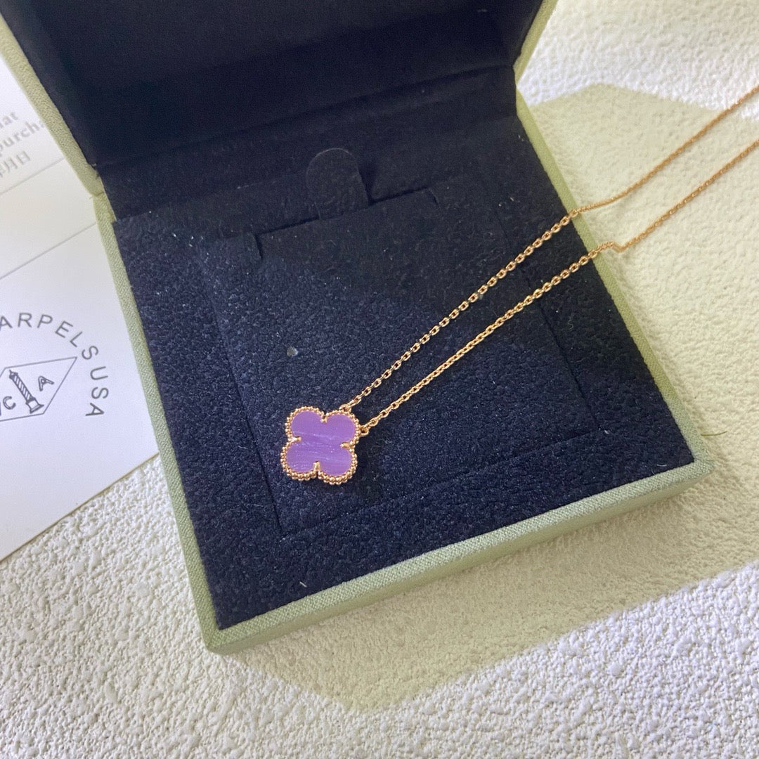 [Clover Jewelry]CLOVER 15MM  PURPLE VIOLET NECKLACE