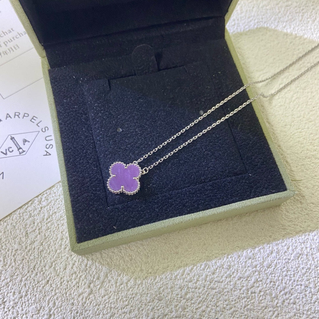 [Clover Jewelry]CLOVER 15MM  PURPLE VIOLET NECKLACE