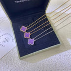 [Clover Jewelry]CLOVER 15MM  PURPLE VIOLET NECKLACE