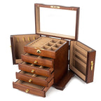 SCHMUCKAUFBEWAHRUNGSBOX MEHRSCHICHTIG GROSSE KAPAZITÄT HOLZSCHMUCKBOX