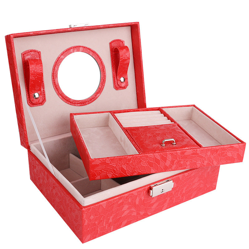 EXQUISITE SCHMUCKDOSE AUS PU-LEDER MIT SCHLOSS
