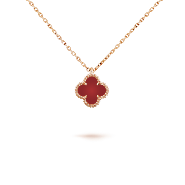[Clover Jewelry]CLOVER MINI 9,5MM WEISSE-KARNEOL-HALSKETTE