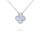 [Clover Jewelry]CLOVER 15MM BLUE CHALCEDONY NECKLACE SILVER