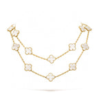 [Kleeblatt Schmuck]KLEE 20 MOTIVE WEISS PERLMUTTHALSBAND