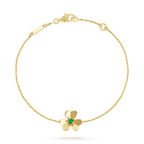 [Clover Jewelry]FRIVOLE GOLD FLOWER PINK MALACHITE BRACELET