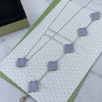 [Clover Jewelry]CLOVER  5 MOTIF PURPLE CHALCEDONY BRACELET SILVER