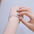 [Clover Jewelry]CLOVER  5 MOTIF PURPLE CHALCEDONY BRACELET SILVER
