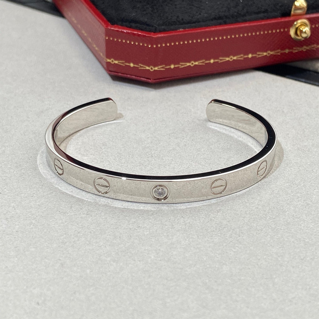 [Clover Jewelry]LIEBESARMREIF 6,1 MM 1 DIAMANT OFFENE MANANSCHETTE