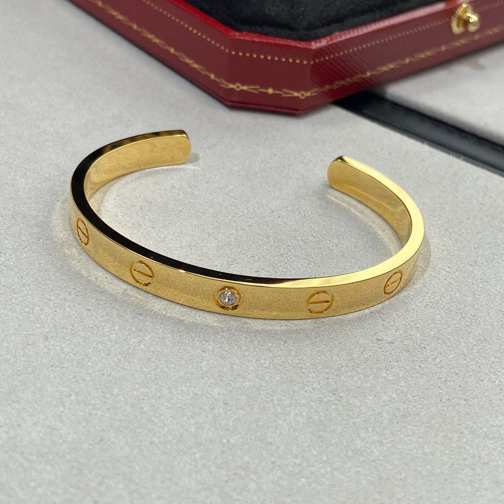 [Clover Jewelry]LIEBESARMREIF 6,1 MM 1 DIAMANT OFFENE MANANSCHETTE