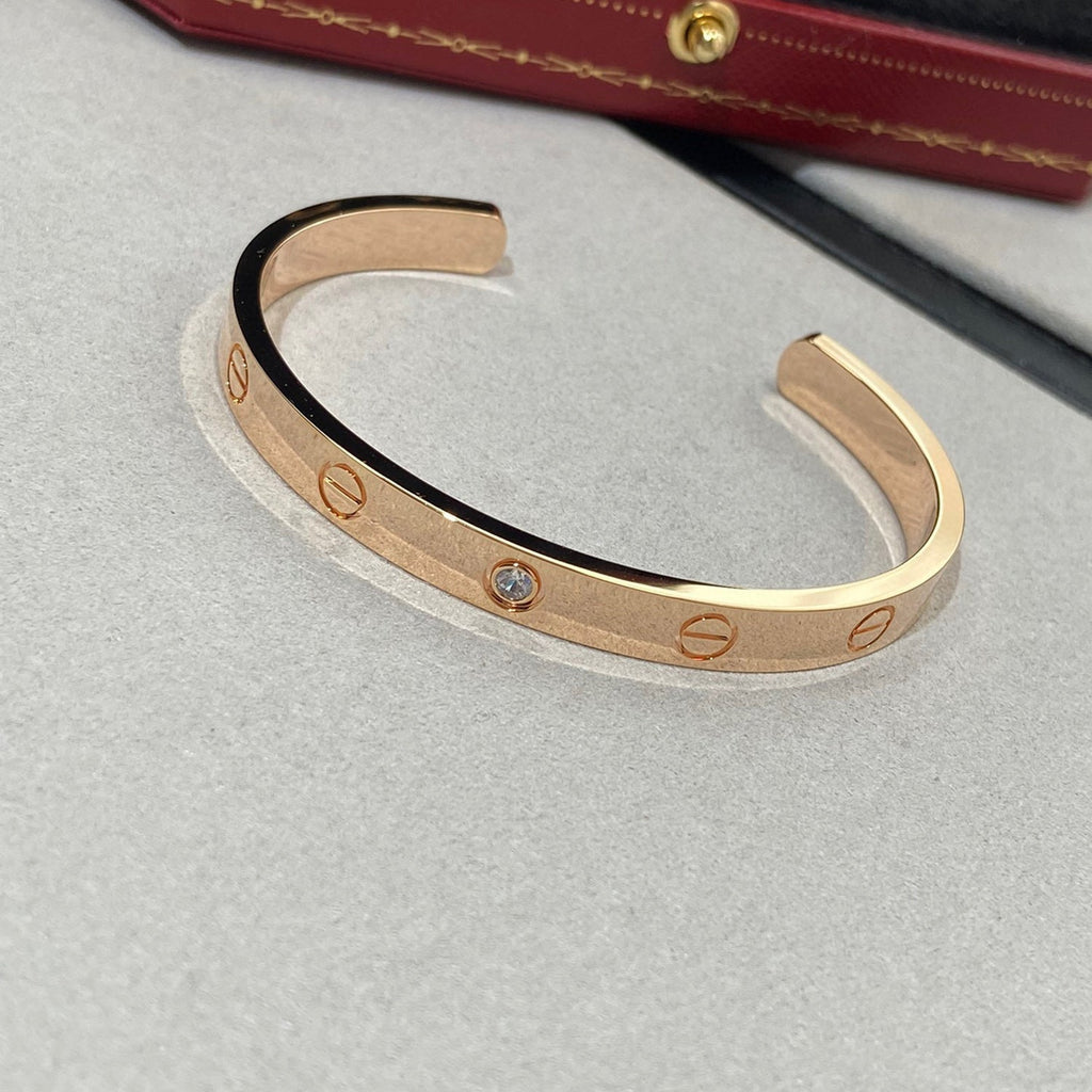 [Clover Jewelry]LIEBESARMREIF 6,1 MM 1 DIAMANT OFFENE MANANSCHETTE