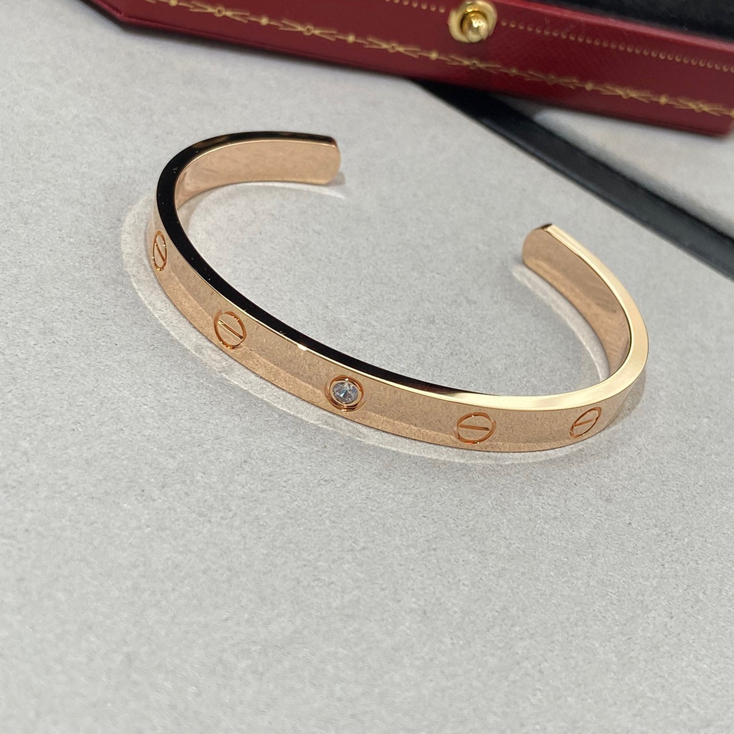 [Clover Jewelry]LIEBESARMREIF 6,1 MM 1 DIAMANT OFFENE MANANSCHETTE