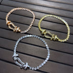 [Clover Jewelry]FORCE  HORSESHOE  DIAMOND TENNIS BRACELET