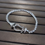 [Clover Jewelry]FORCE  LARGE HORSESHOE FULL DIAMOND TENNIS BRACELET