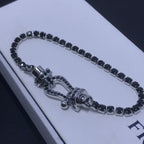[Clover Jewelry]FORCE  LARGE HORSESHOE FULL DIAMOND TENNIS BRACELET