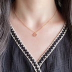 [Clover Jewelry]CLOVER 15MM ROSA PERLMUTT-EINZELBLUMEN-HALSKETTE