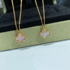 [Clover Jewelry]CLOVER 15MM ROSA PERLMUTT-EINZELBLUMEN-HALSKETTE