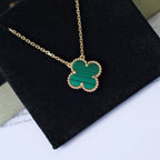 [Clover Jewelry]CLOVER 15MM MALACHITE SINGLE FLOWER  NECKLACE