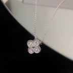 [Clover Jewelry]CLOVER 15MM DIAMOND SINGLE FLOWER NECKLACE