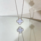 [Clover Jewelry]CLOVER 15MM BLUE CHALCEDONY NECKLACE SILVER