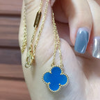 [Clover Jewelry]CLOVER 15MM BLUE AGATE NECKLACE