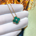 [Clover Jewelry]クローバー 15MM ダイヤモンド ターコイズ ネックレス